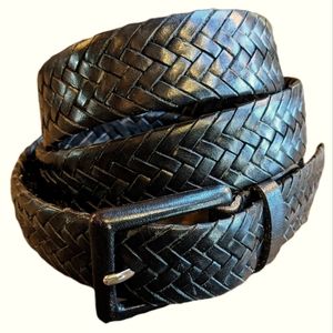 VGUC Talbot's Black Leather 1" Wide Braided Belt